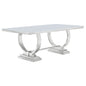 Antoine Rectangle Dining Table White And Chrome