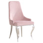 Antoine Upholstered Demi Arm Dining Side Chairs Pink  (Set of 2)