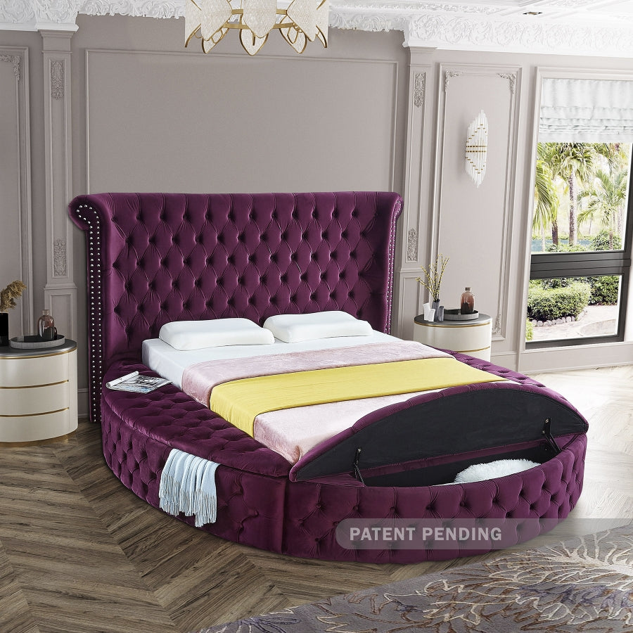 Luxus Purple Velvet Bed