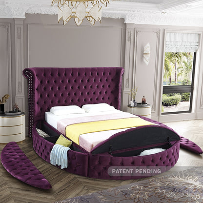 Luxus Purple Velvet Bed