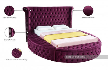 Luxus Purple Velvet Bed