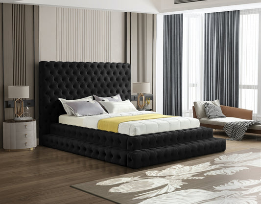 Revel Black Velvet Bed