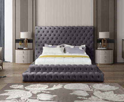 Revel Grey Velvet Bed