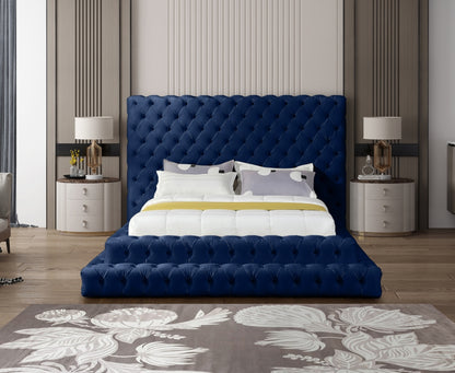 Revel Navy Velvet Bed