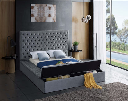 Bliss Grey Velvet Bed