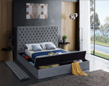 Bliss Grey Velvet Bed