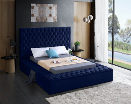 Bliss Blue Velvet Bed