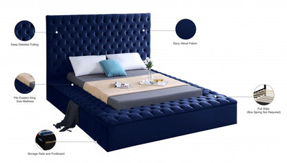 Bliss Blue Velvet Bed