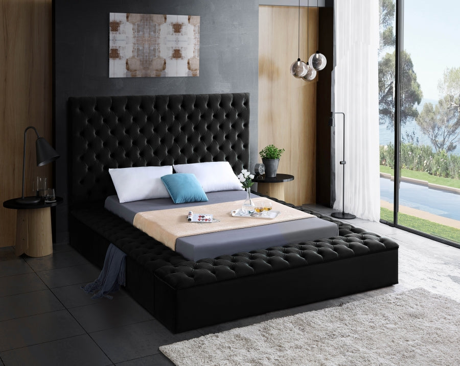 Bliss Black Velvet Bed