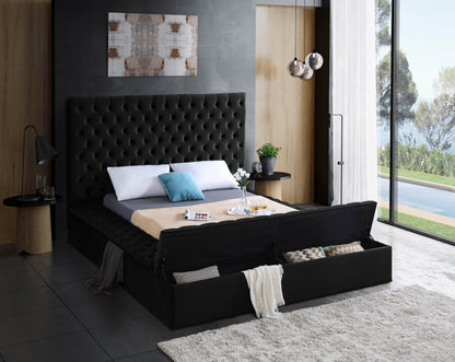 Bliss Black Velvet Bed