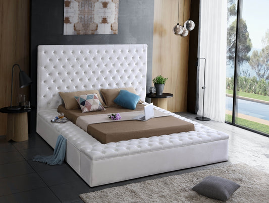 Bliss White Velvet Bed