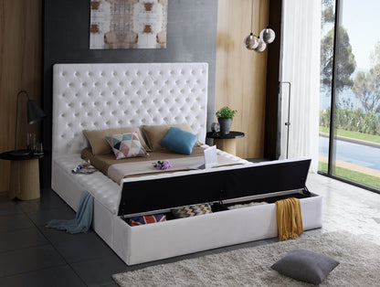 Bliss White Velvet Bed