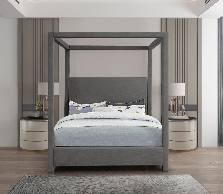 Emerson Linen Textured Grey Bed