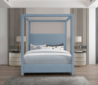 Emerson Linen Textured Sky Blue Bed