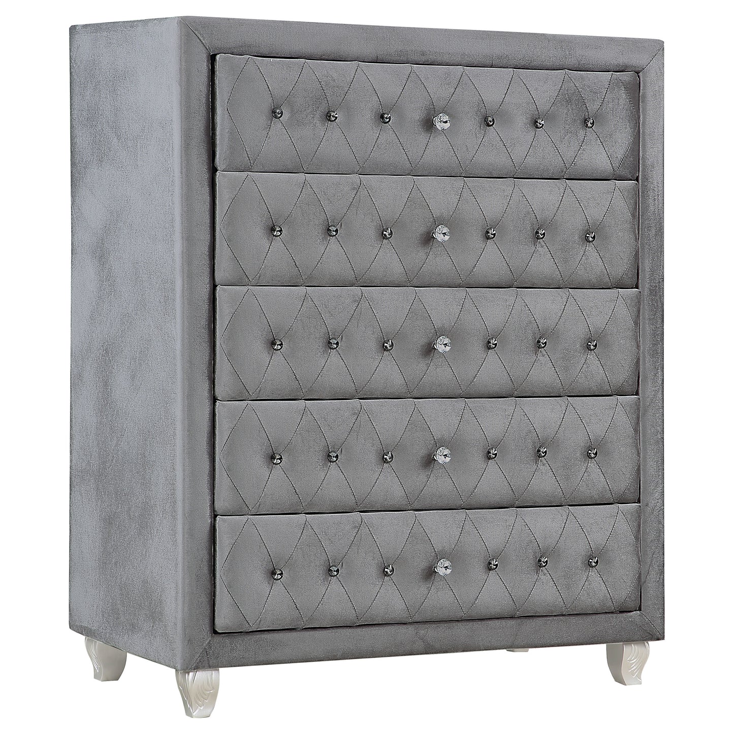 Deanna 5-Drawer Rectangular Chest Grey