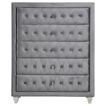 Deanna 5-Drawer Rectangular Chest Grey