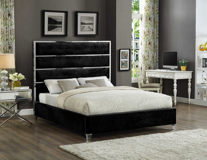 Zuma Black Velvet Bed