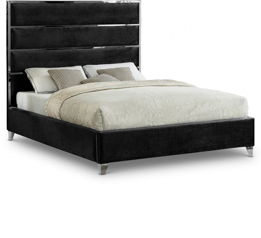 Zuma Black Velvet Bed