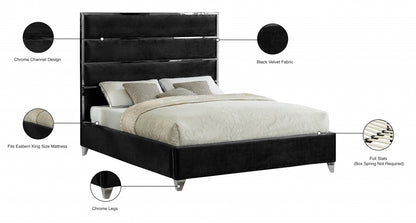 Zuma Black Velvet Bed