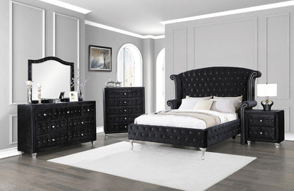 Deanna Tufted Upholstered Bed Black