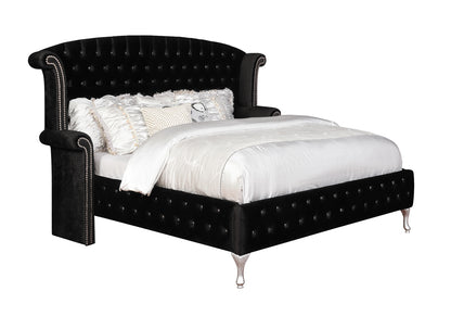 Deanna Tufted Upholstered Bed Black