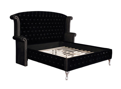 Deanna Tufted Upholstered Bed Black