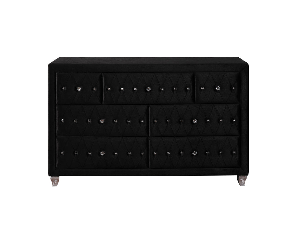 Deanna 7-Drawer Rectangular Dresser Black