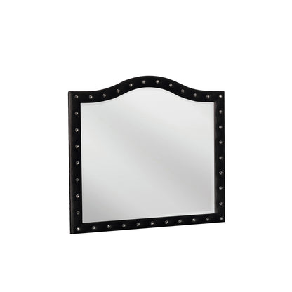 Deanna Button Tufted Mirror Black