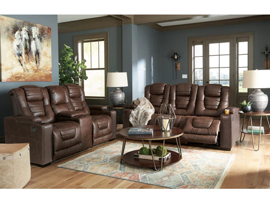 Owner's Box Dual Power Reclining Sofa and Loveseat Set