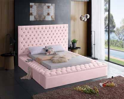 Bliss Pink Velvet Bed