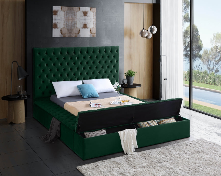 Bliss Green Velvet Bed