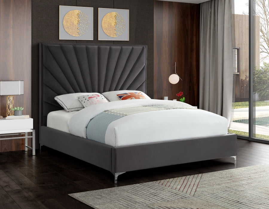 Eclipse Velvet Grey Bed