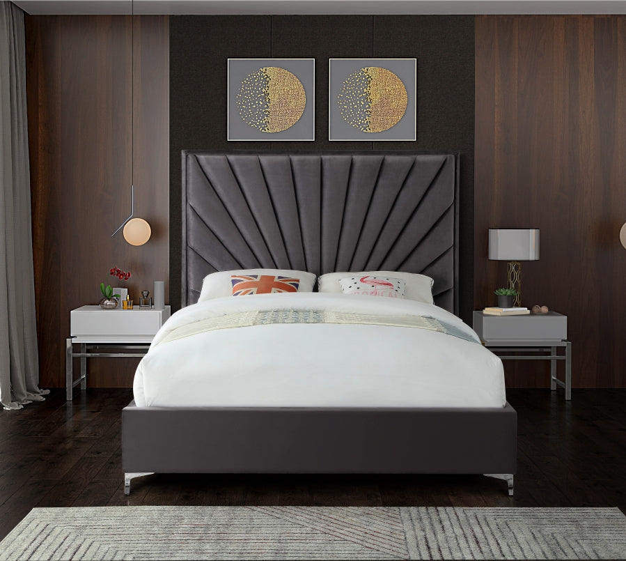 Eclipse Velvet Grey Bed