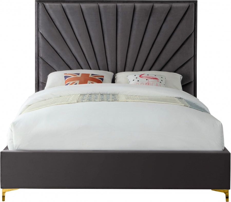 Eclipse Velvet Grey Bed