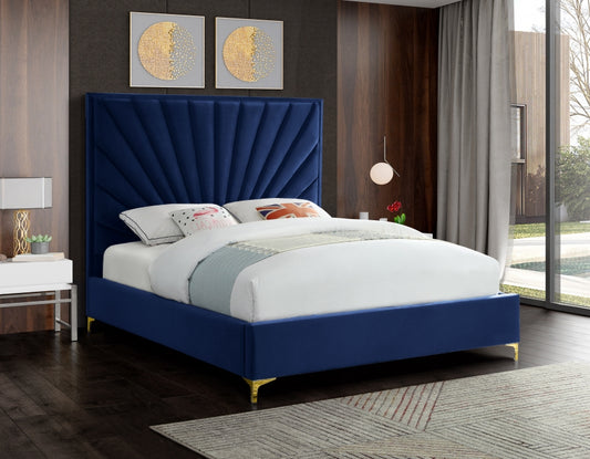 Eclipse Velvet Navy Bed