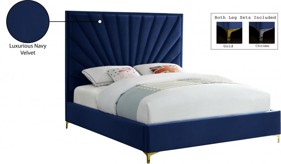 Eclipse Velvet Navy Bed