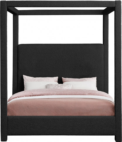 Eden Boucle Fabric Black Bed