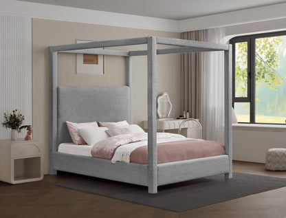 Eden Boucle Fabric Grey Bed