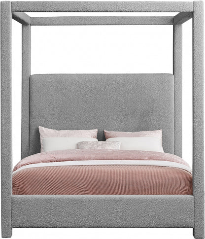 Eden Boucle Fabric Grey Bed