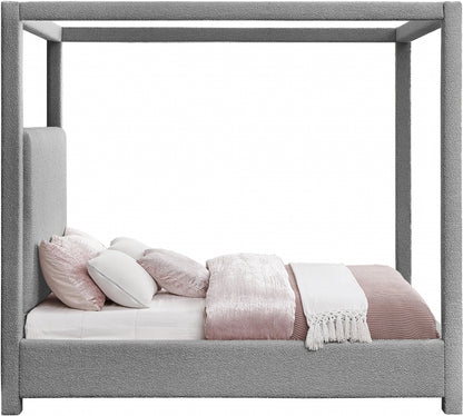 Eden Boucle Fabric Grey Bed