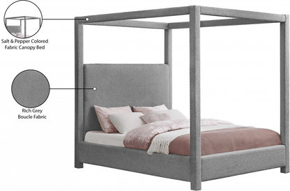 Eden Boucle Fabric Grey Bed