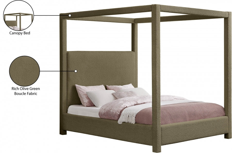 Eden Boucle Fabric Olive Bed