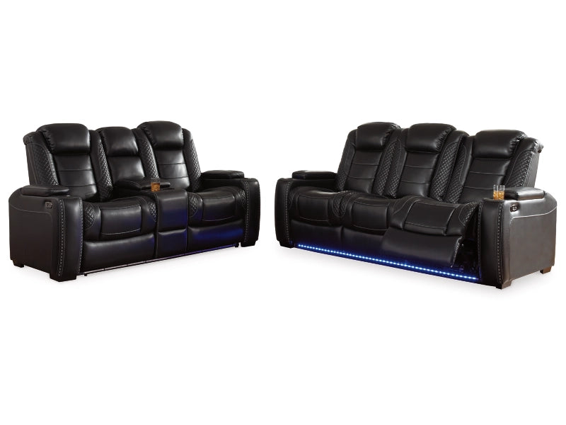 Party Time Dual Power Reclining Sofa and Loveseat Set