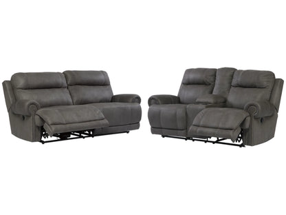 Austere Manual Reclining Sofa and Loveseat Set