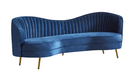 Sophia Blue Velvet Living Room Set