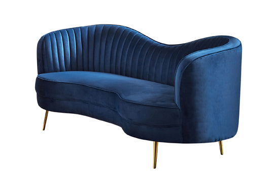 Sophia Blue Velvet Living Room Set