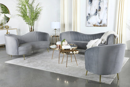 Sophia Grey Velvet Living Room Set