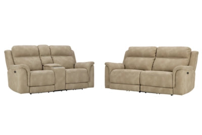 Next-Gen DuraPella Performance Fabric Dual Power Reclining Sofa and Loveseat