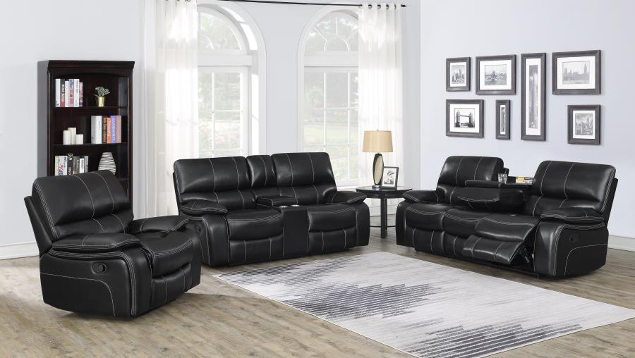 Flamenco 3-Piece Tufted Upholstered Power Living Room Set Charcoal