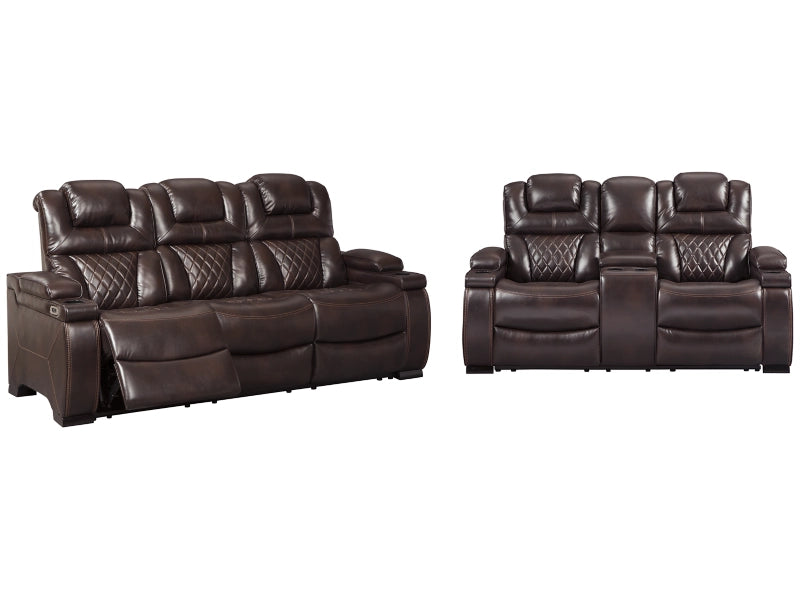 Warnerton Dual Power Reclining Sofa and Loveseat Set